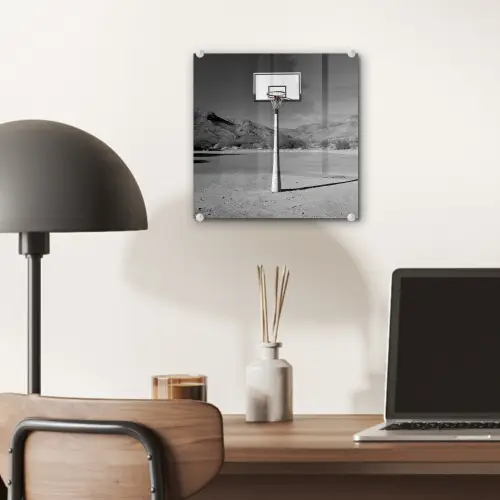 Basketbalpaal - Landschap - Zand - Wit plexiglas 5mm klein -sfeer6