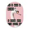 Zwaan - Vogel - Decoratie - Roze Wandcirkel Ovaal Glas middel -3d
