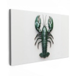 Kreeft - Glossier - Groen - Wit Tuinposter op houten frame 2 cm dik klein -3d