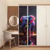 Olifant - Kleuren - Sterren - Dier deurposter klein -sfeer3