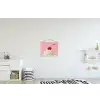 Kers - Slagroom - Roze textielposter latten blank klein -kinderkamer