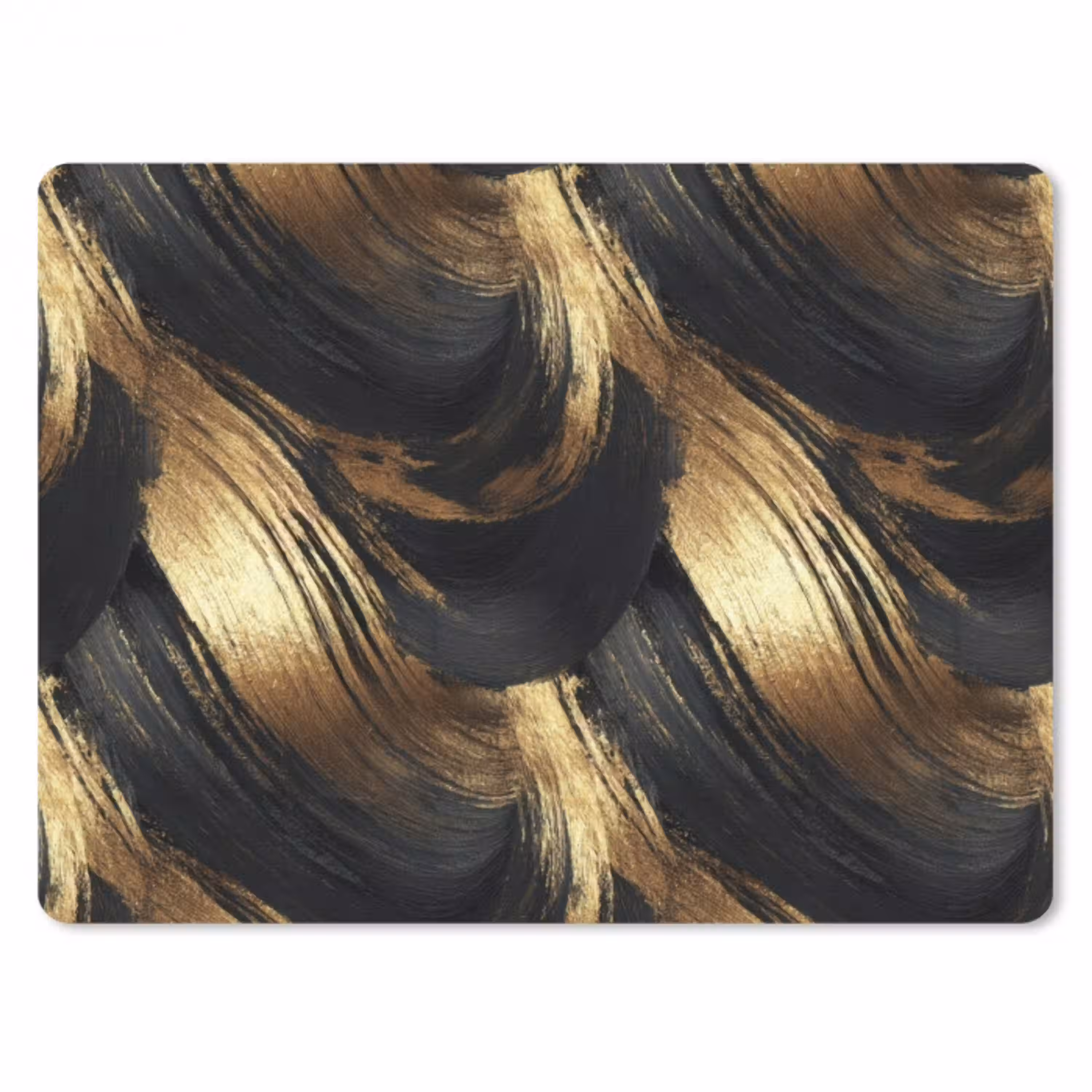 Verfstreken - Abstract - Goud - Zwart muismat rubber klein 262 -3d