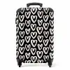 Crèmekleurige harten op zwart NBS - Handbagage koffer - Volwassenen Unisex middel -productfoto_recht