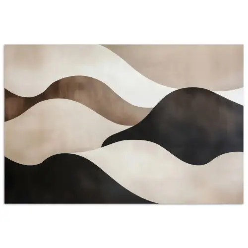 Golven - Abstract - Beige poster papier klein -3d