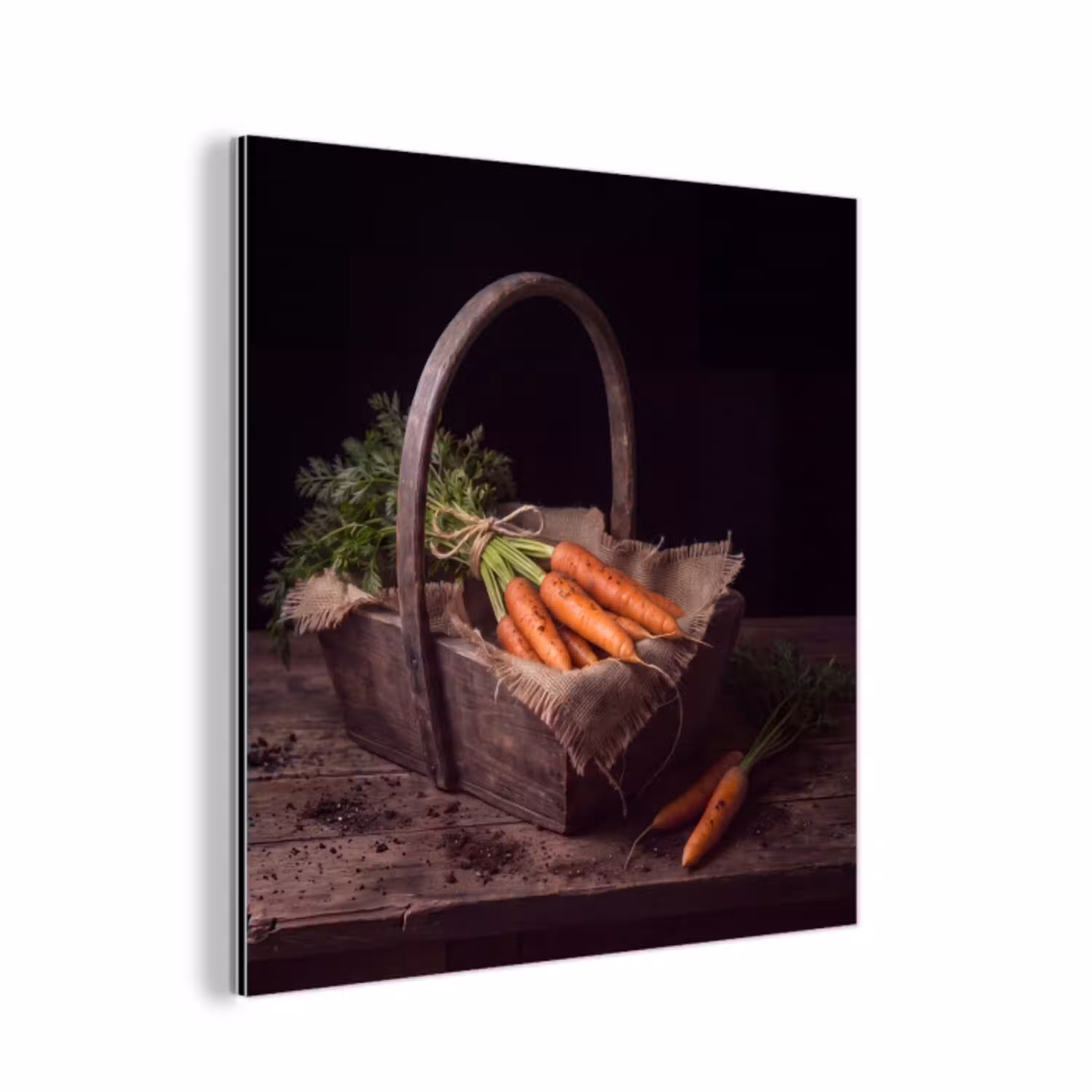 Wortels - Mand - Eten aluminium wit klein -3d