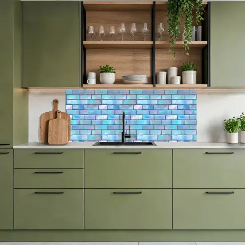 Blauw - Glans - Muur keuken achterwand 2 middel 871 -sfeer3