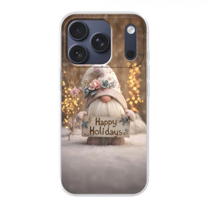 Kerst - Gnome - Bord - Kleurrijk Telefoonhoesje iPhone 17 Pro klein -3d
