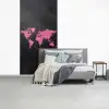 Wereldkaart - Roze - Marmer fotobehang vinyl groot -slaapkamer