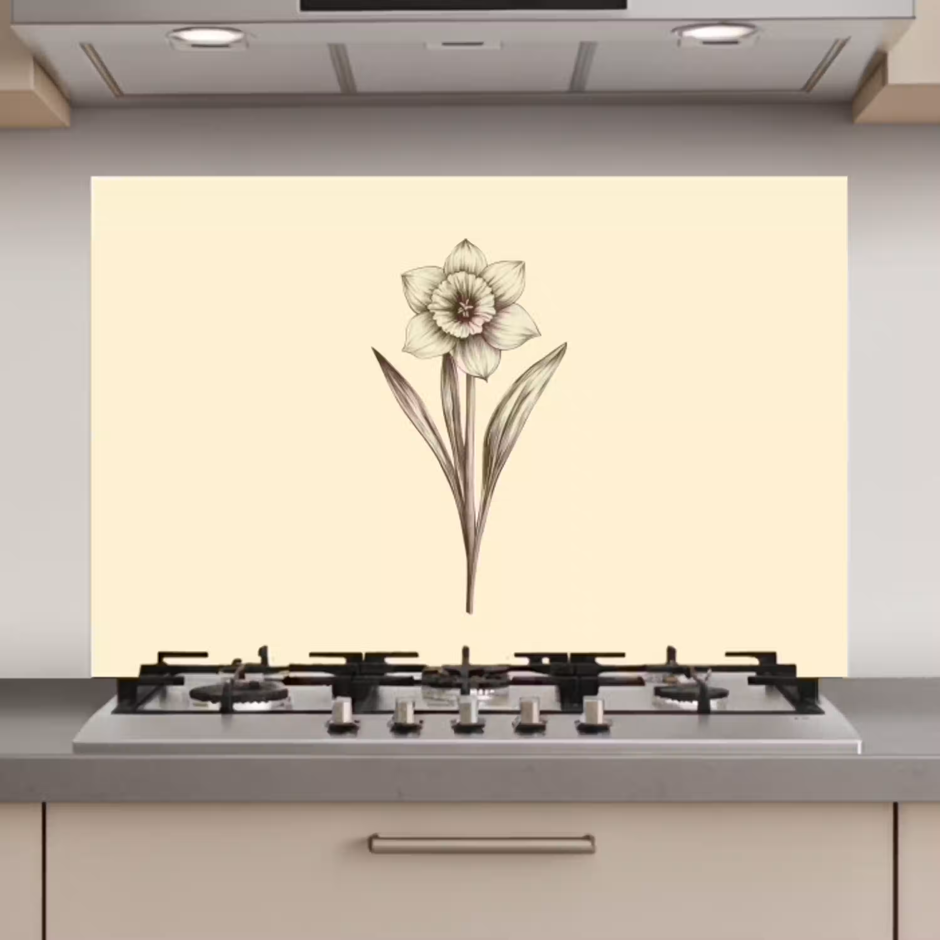 Zwart - Narcis - Illustratie keuken achterwand spatscherm klein -3d_website