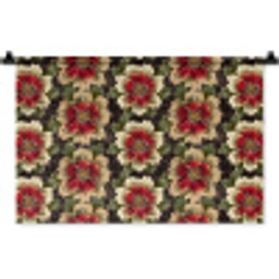 Bloemen - Klassiek - Patroon - Rood Wandkleed katoen klein 269 -zz3d