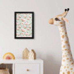 Rozen - Vogels - Pastel - Kleurrijk fotolijst zwart zonder passe partout klein 224 -usfeer4_kinderkamer