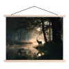 Hert - Bosbeek - Mystiek textielposter latten blank klein -3d