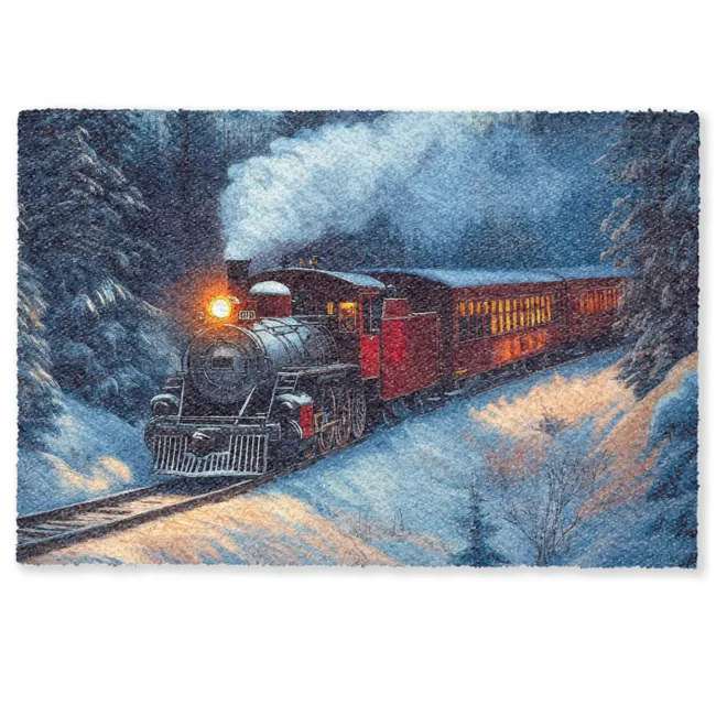 Trein - Kerst - Sneeuw - Kersttrein Deurmat klein -zkaufland3d