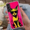 Kat - Art - Zonnebril - Roze Hoesje Samsung Galaxy S22 met koord klein -sfeer3