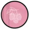 Frambozen - Steel - Getekend - Roze Fotolijst rond zonder passe partout klein -3d