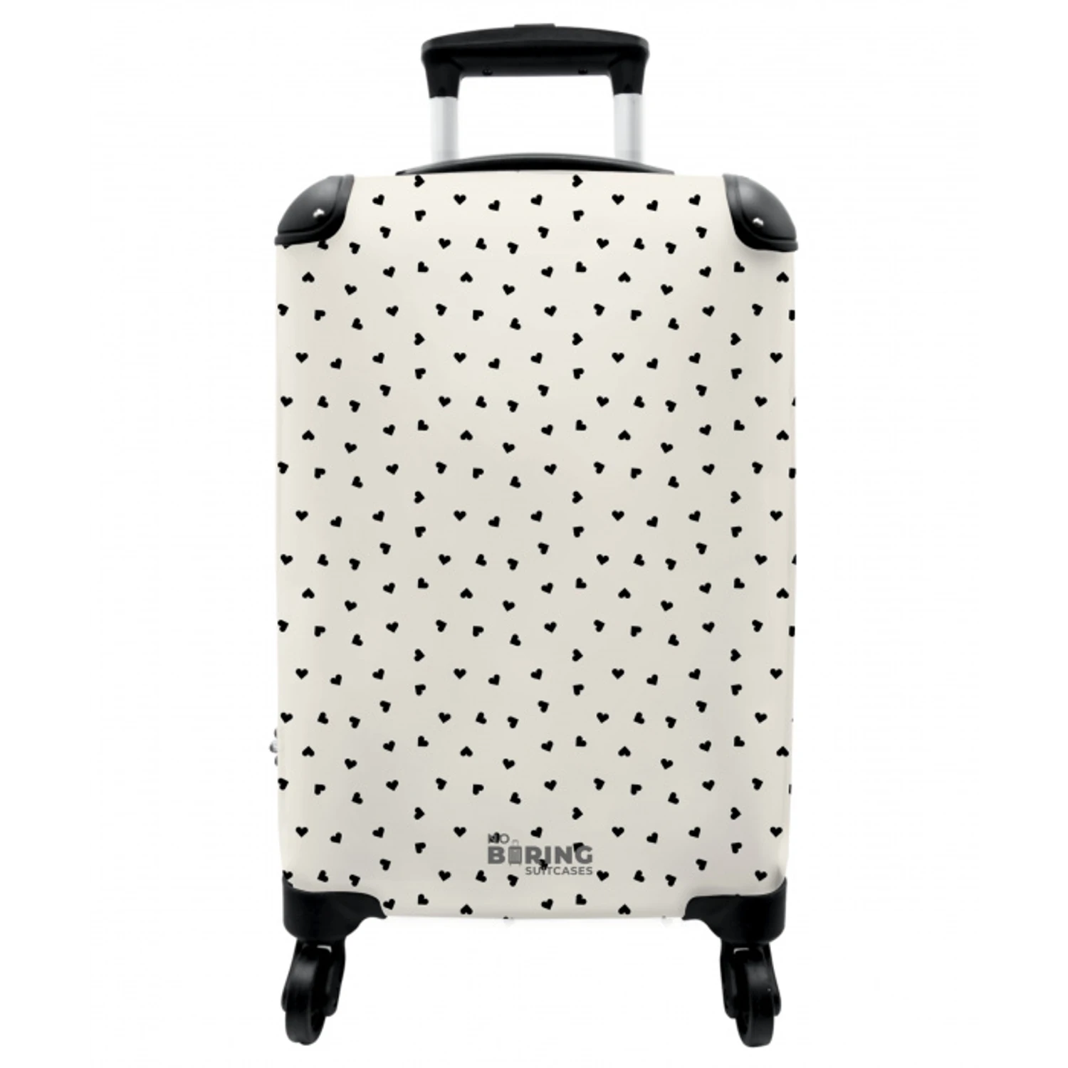 Valentijn verstrooid hartenpatroon zwart NBS - Handbagage koffer - Vrouwen middel -3d