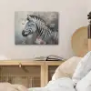 Zebra - Wilde dieren - Vlinder - Bloemen PET vilt klein -sfeer3