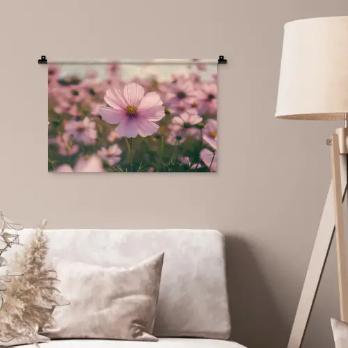 Bloemen - Paars - Wazig Wandkleed katoen klein -sfeer4