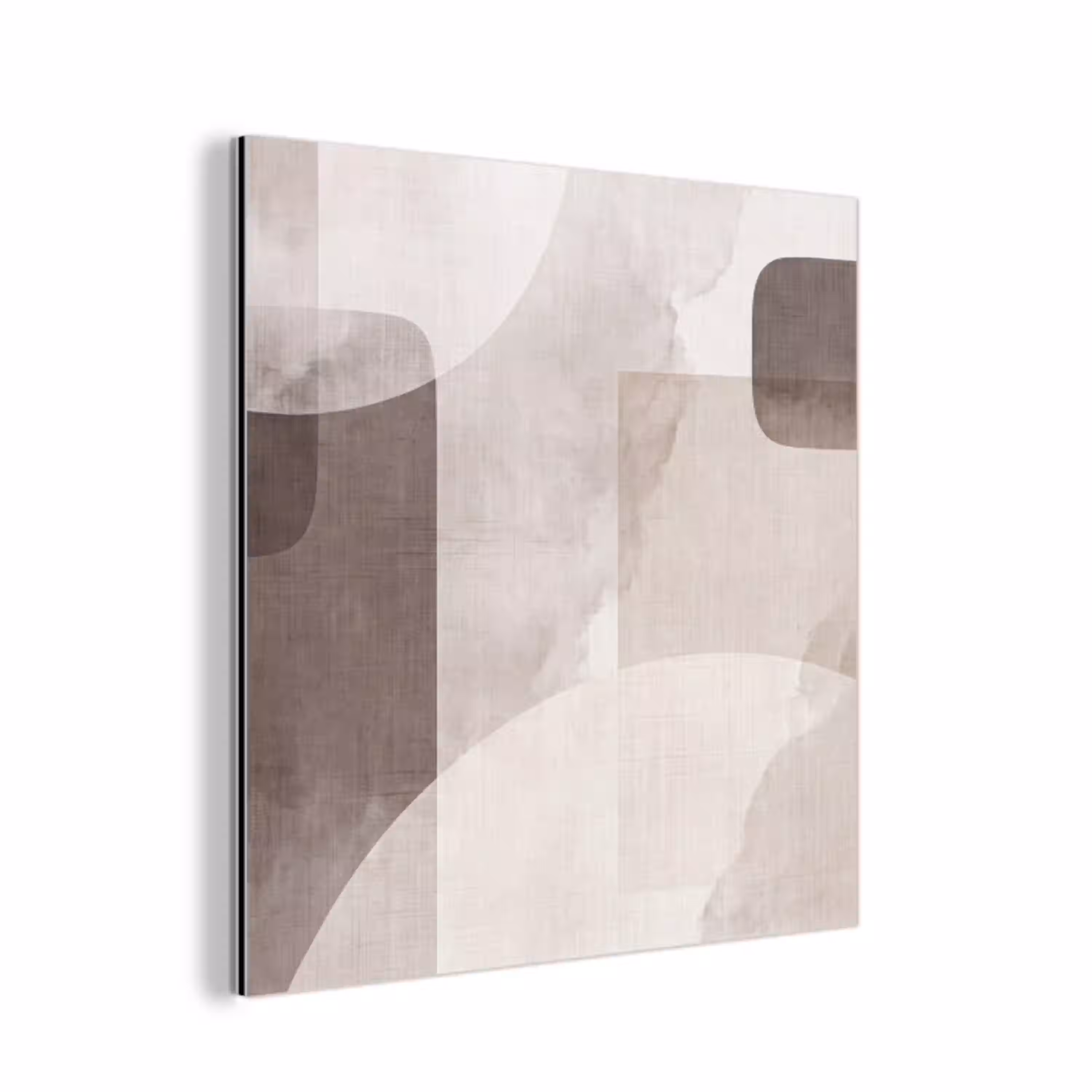 Abstracte vormen - Beige aluminium wit klein -3d