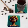 Vrouw - Hoodtooi - Tropisch - Fruit - Druiven onderzetter kurk middel -sfeer2