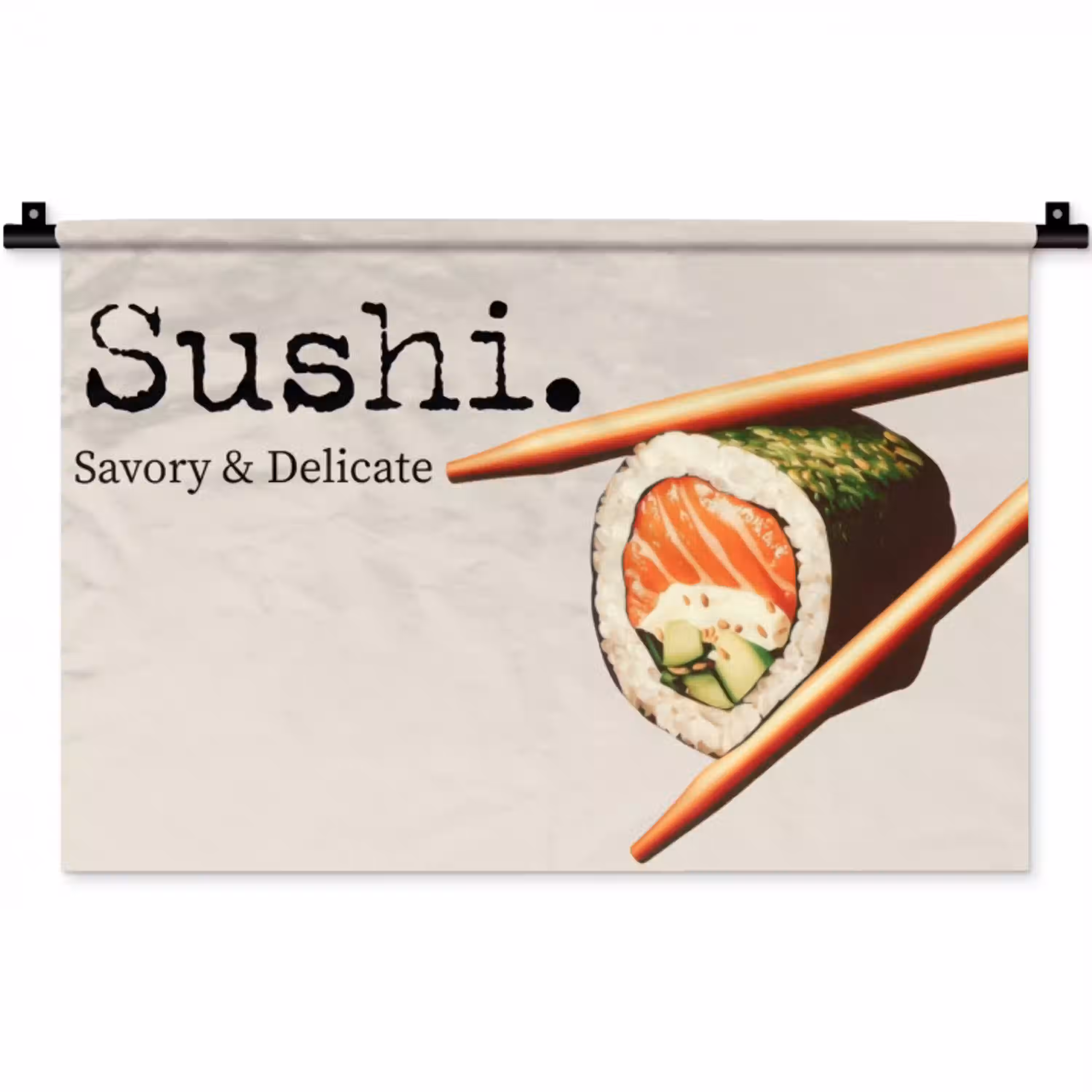 Sushi - Zalm - Rijst - Japans Wandkleed katoen klein -zz3d