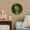 Jungle - Stenen - Water - Natuur - Planten Wandcirkel kunststof plaat 5mm dik klein -tsfeer1_kind