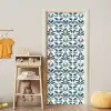 Flora - Modern - Blauw deurposter klein 289 -sfeer4