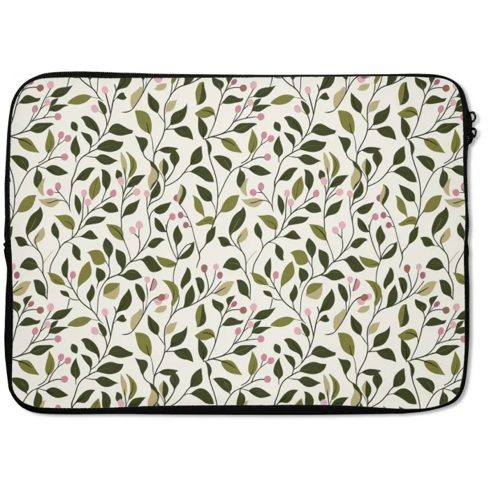 Bladeren - Bessen - Roze laptophoes neopreen klein 279 -zkaufland3dotto