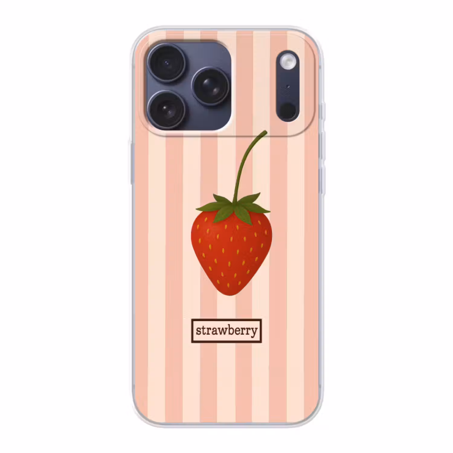 Telefoonhoesje Softcase - Aardbei - Strepen - Minimalistisch - Rood