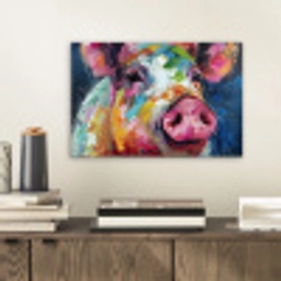 Varken - Olieverf - Dieren - Kunst aluminium wit klein -sfeer1