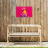 Haan - Kleurrijk - Kimono - Roze Tuinposter op houten frame 2 cm dik klein -sfeer4