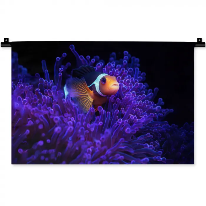 Koraal - Vis - Oranje - Zee Wandkleed katoen klein -zz3d