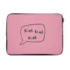 Tekstwolkje - BLAH BLAH BLAH - Roze laptophoes neopreen klein -3d