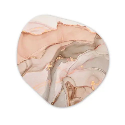 Marmer - Roze - Rosé Wandcirkel Organisch Forex 3mm klein -3d