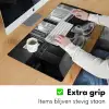 Kat - Koffie - Brood - Zwart Muismat XXL klein -sfeer3