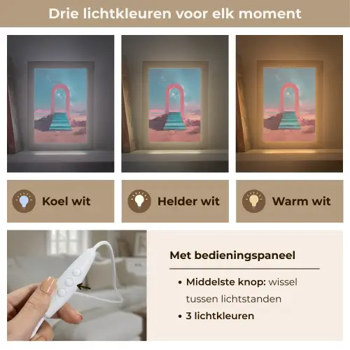 Trap - Boog - Sterrenhemel Light Box met kabel (Tafellamp) klein -USP_lichtkleurNL