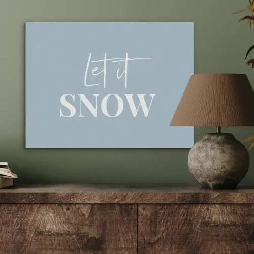 Sneeuw - Winter - Blauw - Let it snow PET vilt klein -sfeer2