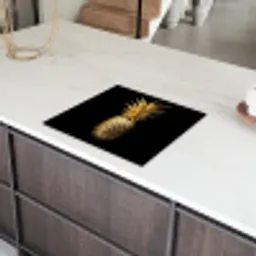 Ananas - Zwart - Goud - Luxe Inductie beschermer vinyl 3mm middel -sfeer8