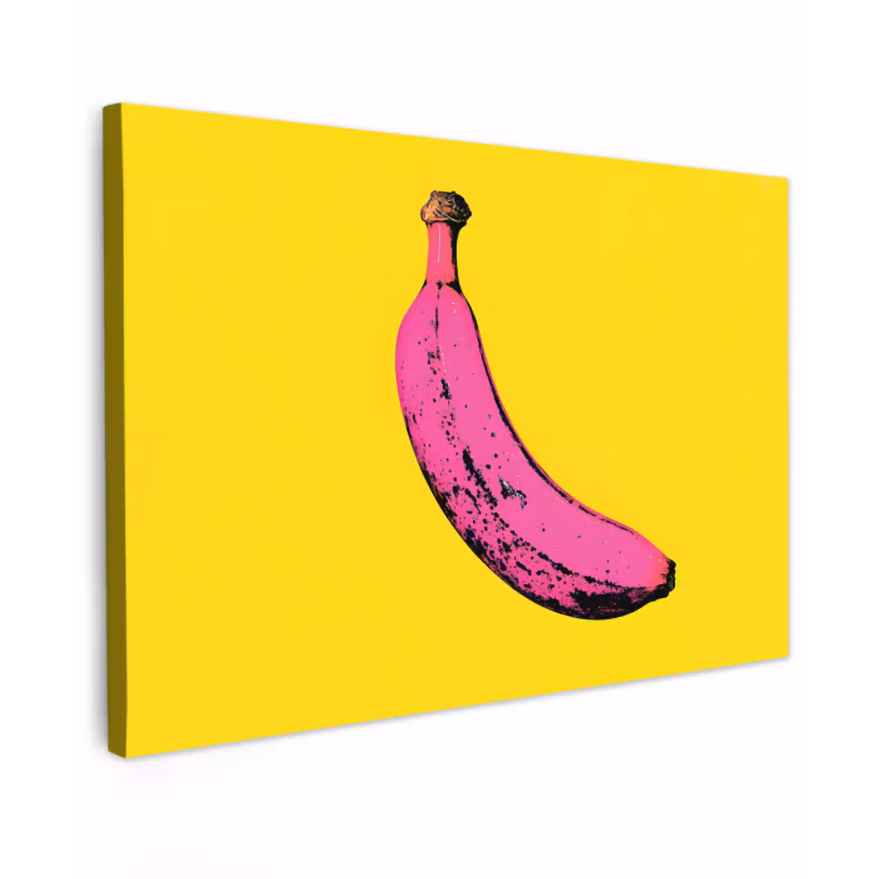 Banaan - Grafisch - Geel Tuinposter op houten frame 2 cm dik klein -3d