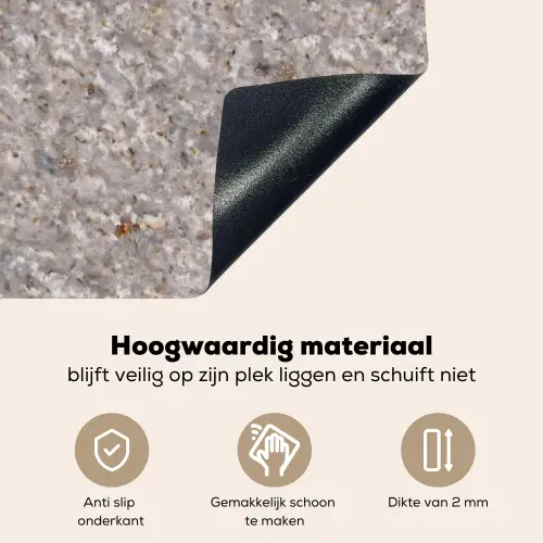 Licht - Grijs - Textuur Inductie beschemer met haakjes klein 777 -ky-onderkant-nl