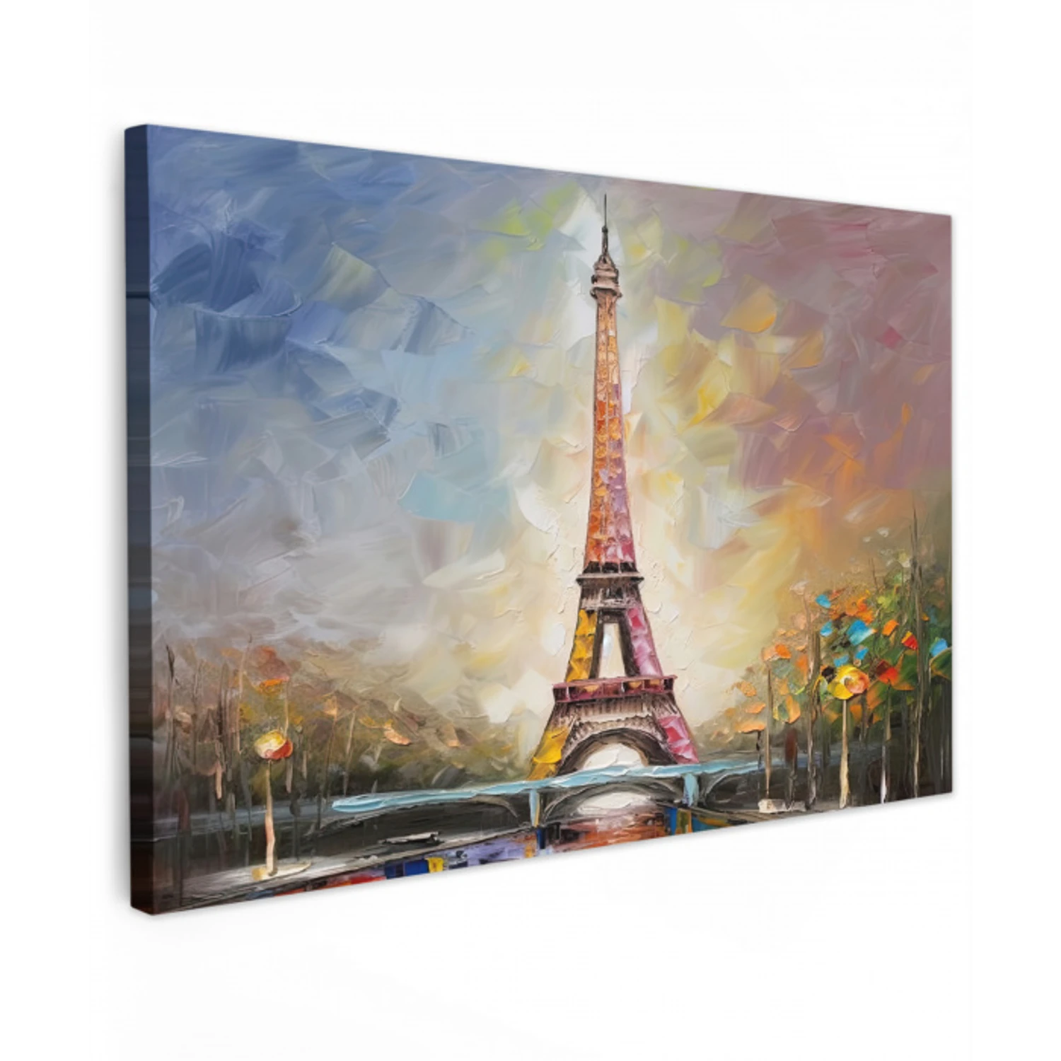 Eiffeltoren - Schilderij - Olieverf - Parijs canvas 2cm klein -z3d