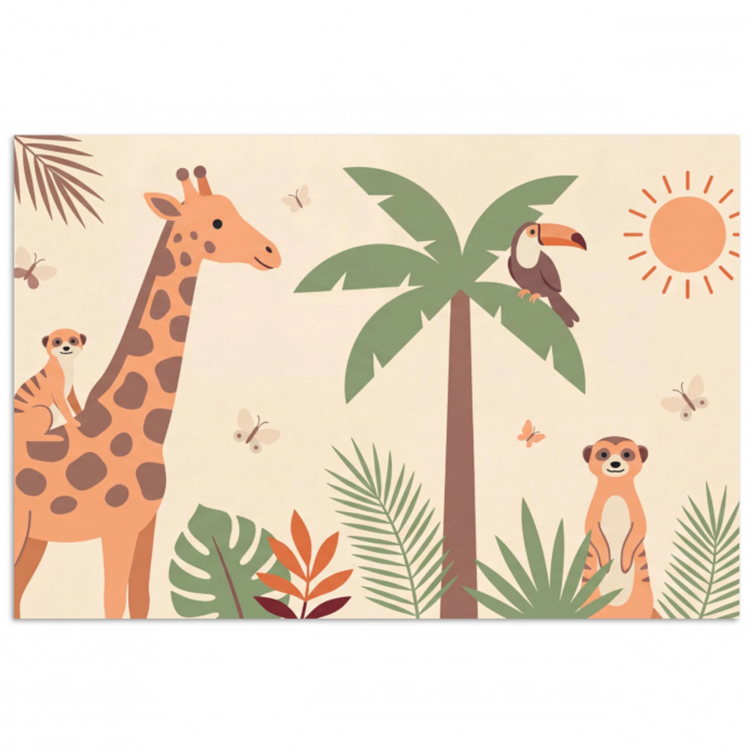 Dieren - Tropisch - Safari - Kleurrijk poster papier klein -3d