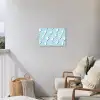 Blauw - Wit - Patroon - Bliksem Tuinposter op houten frame 2 cm dik klein 845 -sfeer1