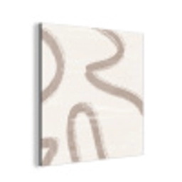 Moderne kunst - Beige - Abstract aluminium wit klein -3d
