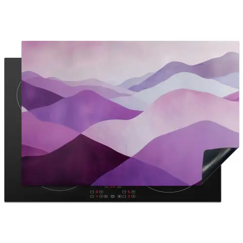 Abstract - Heuvels - Landschap - Paars Inductie beschermer vinyl 3mm klein -3d