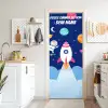 Rakete mit Astronaut im Weltraum. deurposter klein -sfeer5