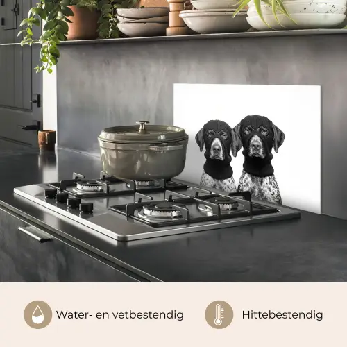 Honden - Bivakmuts - Zwart - wit keuken achterwand spatscherm klein -usp_NL
