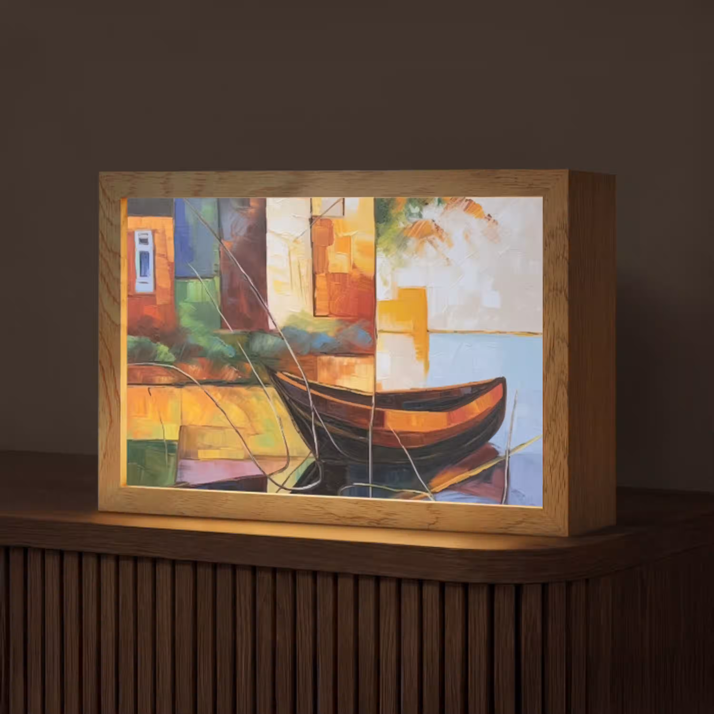 Abstract - Kunst - Boot - Kleuren Light Box met kabel (Tafellamp) klein -z3d_website