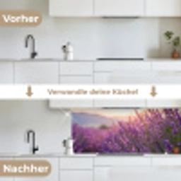 Lavendel - Paars - Zonlicht keuken achterwand 2 middel -voor-na_DE