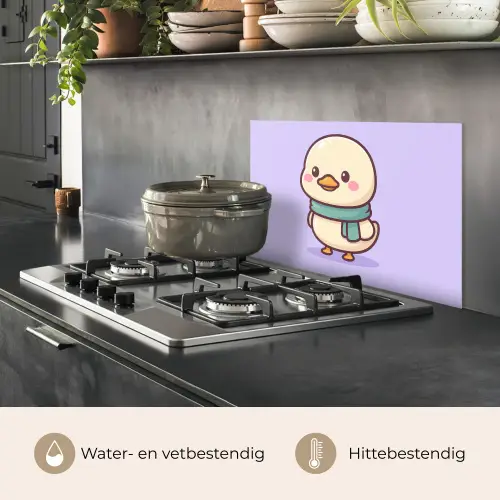 Eend - Sjaal - Paars keuken achterwand spatscherm klein -usp_NL